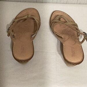 “Born” Women Leather Thong Sandal Heels.